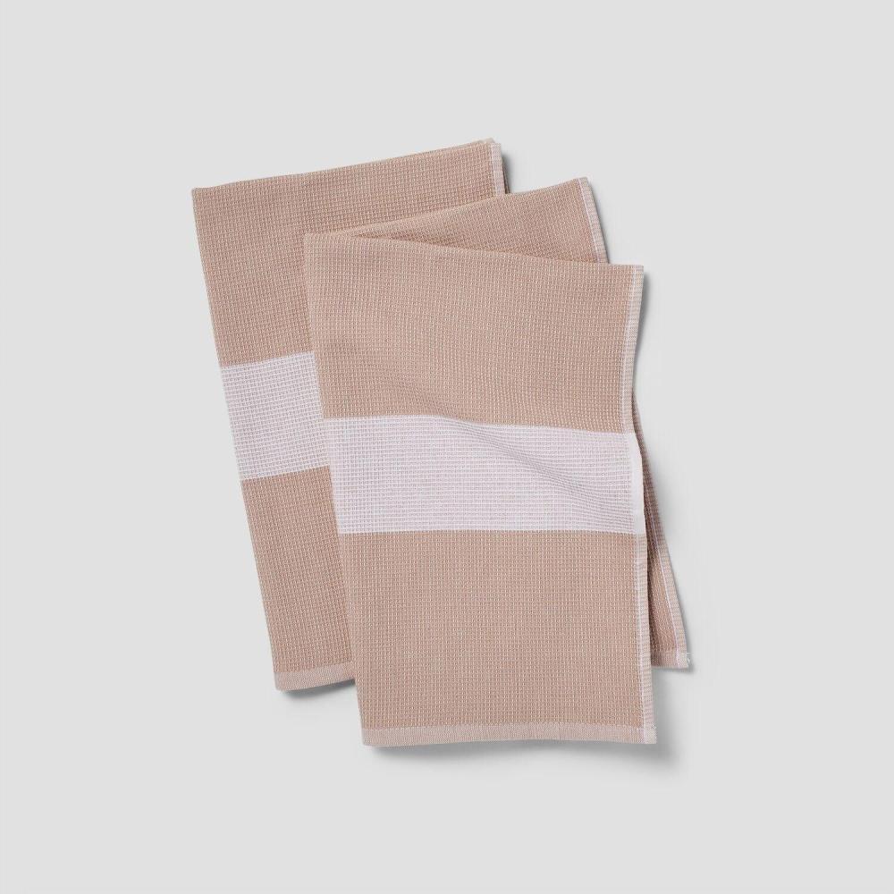 imageSur La Table Color Block Waffle Kitchen Towel 30 x 195 DualSided Cotton Dish Towel with QuickDrying Waffle Weave amp UltraAbsorbent Terrycloth Backing Pink