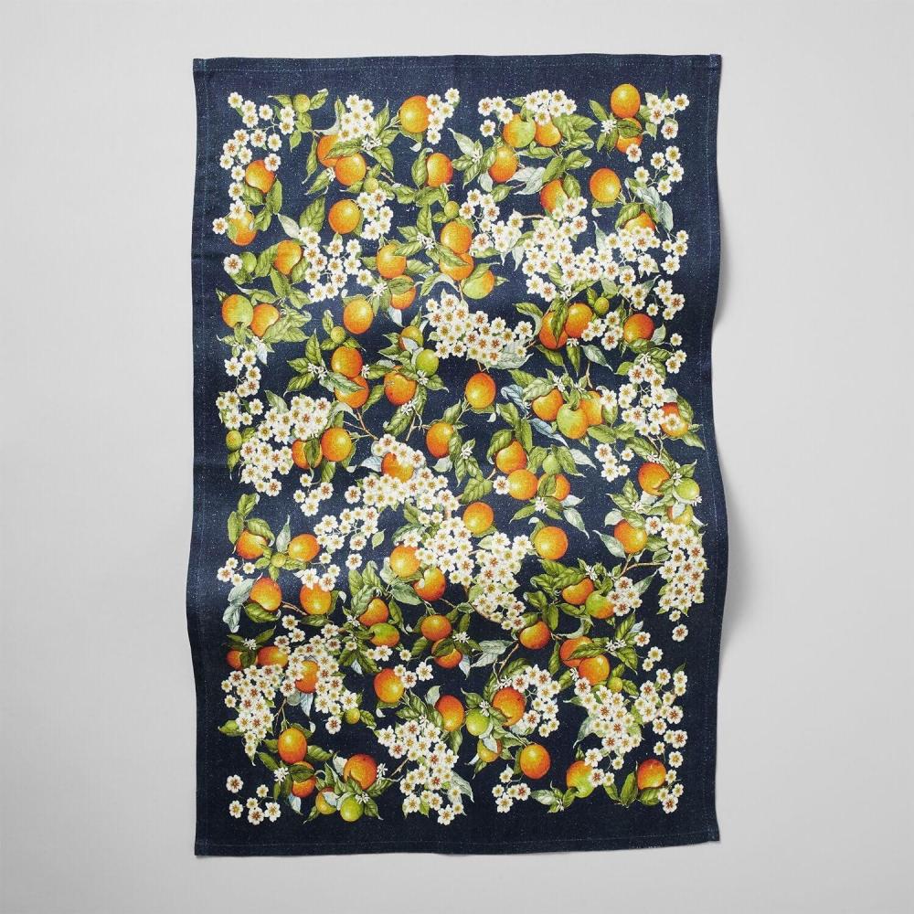 imageSur La Table Orange Blossoms Linen Kitchen Towel Yellow