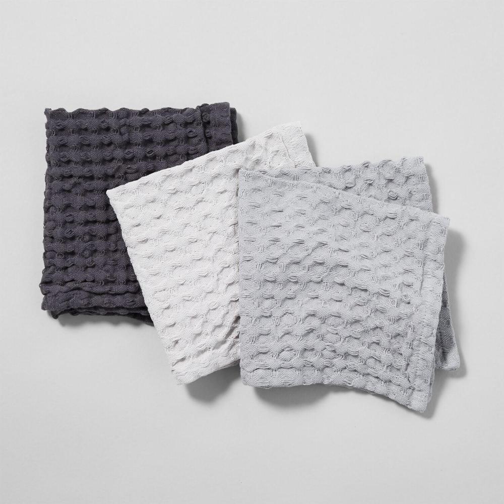 imageSur La Table Washed Waffle Dishcloths Set of 3 GrayGray