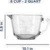 Anchor Hocking Batter Bowl, 2 Quart Glass Mixing Bowl with Red Lid(Clear)
