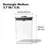 OXO Steel POP Container Big Medium Square – 4.4 Qt for Flour, Sugar and More,Grey(2.7 QT/2.6 L)
