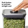 OXO Steel POP Container Big Medium Square – 4.4 Qt for Flour, Sugar and More,Grey(2.7 QT/2.6 L)