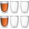 Bodum 8oz Pavina Double Wall Glasses, High Heat Borosilicate Glass, Set of 2, Clear(Set of 6)