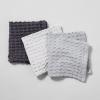Sur La Table Washed Waffle Dishcloths, Set of 3, Gray(Gray)