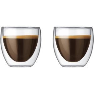 Bodum 8oz Pavina Double Wall Glasses, High Heat Borosilicate Glass, Set of 2, Clear(Set of 2)