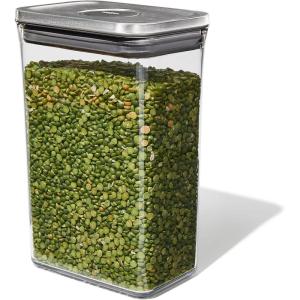 OXO Steel POP Container Big Medium Square – 4.4 Qt for Flour, Sugar and More,Grey(2.7 QT/2.6 L)