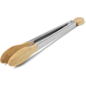 Sur La Table Bamboo-Tipped Tongs, 12″, Tan