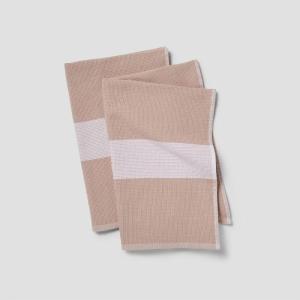 Sur La Table Color Block Waffle Kitchen Towel – 30″ x 19.5″ Dual-Sided Cotton Dish Towel with Quick-Drying Waffle Weave & Ultra-Absorbent Terrycloth Backing, Pink