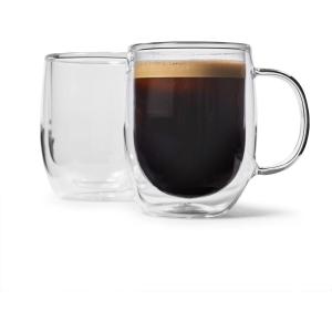Sur La Table Double-Wall Double Espresso Glasses, Set Of 2, Clear