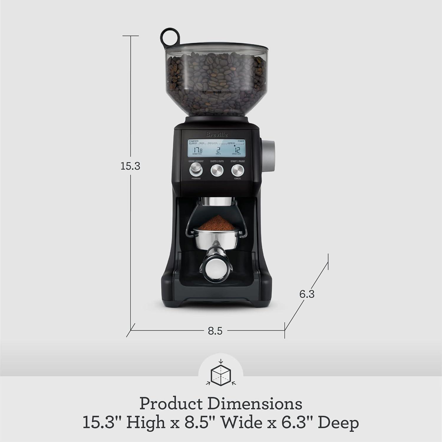 imageBreville BCG820DBL Smart Grinder Pro for Coffee and Espresso Damson BlueBlack Truffle