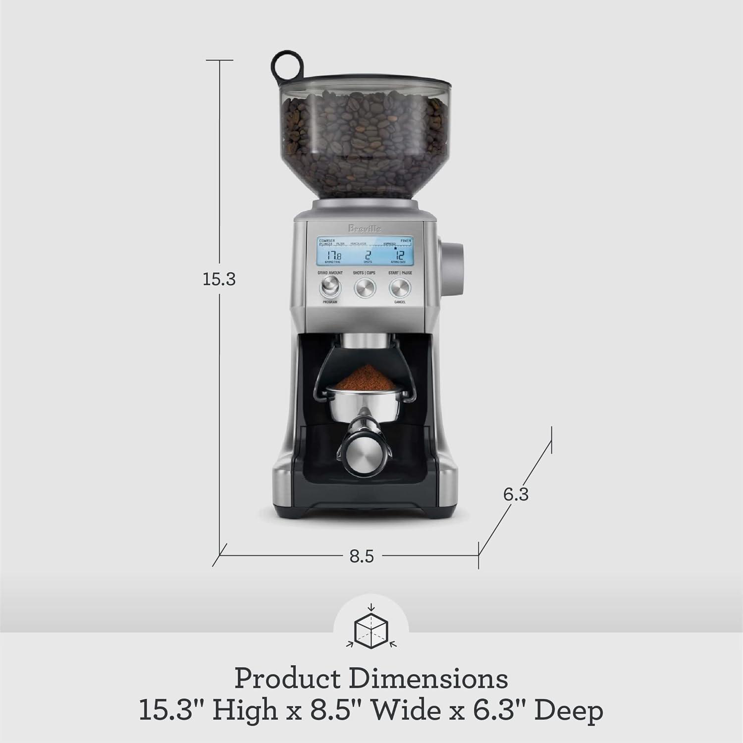 imageBreville BCG820DBL Smart Grinder Pro for Coffee and Espresso Damson BlueBrushed Stainless Steel