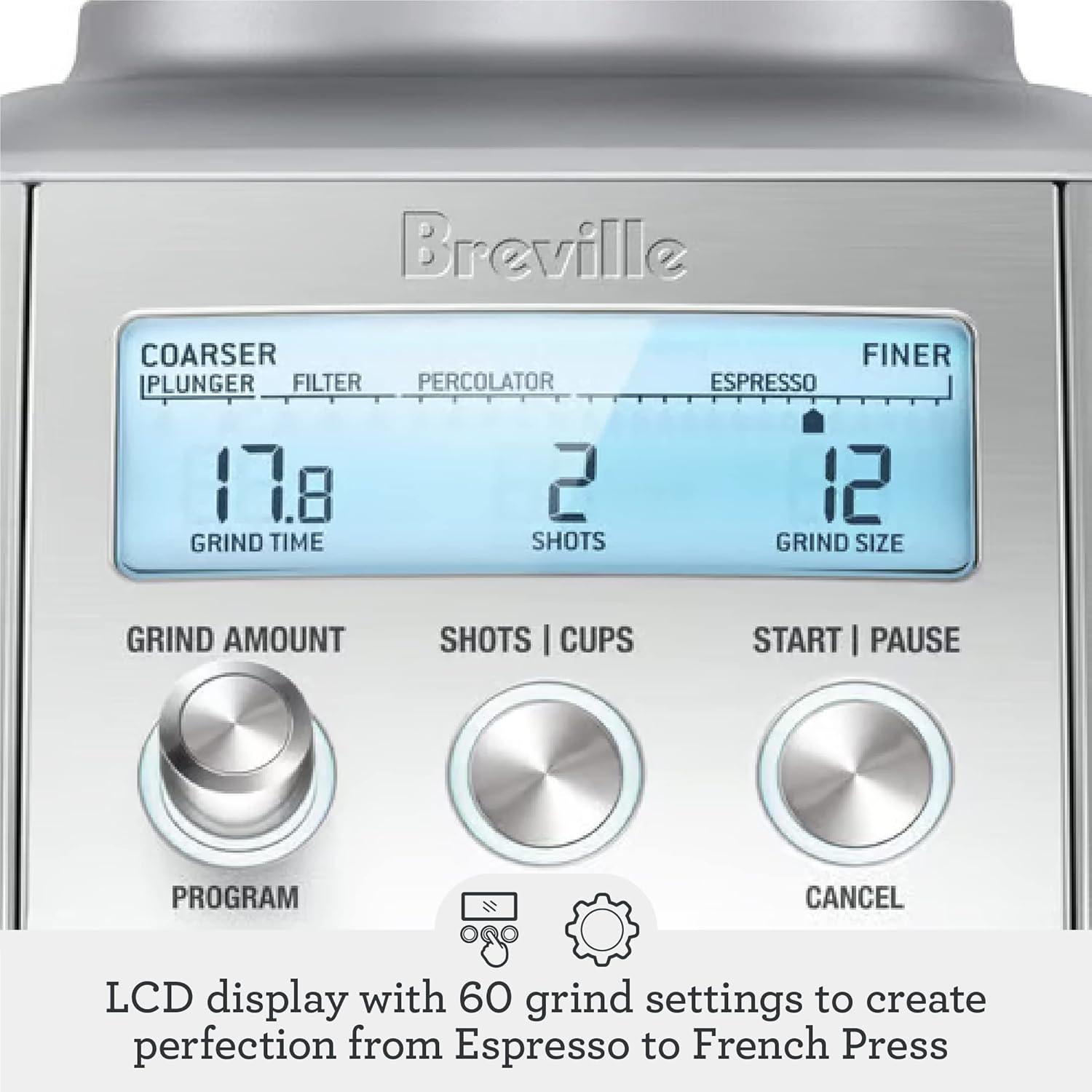 imageBreville BCG820DBL Smart Grinder Pro for Coffee and Espresso Damson BlueOyster Shell