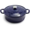 Sur La Table 7-Qt Enameled Cast Iron Dutch Oven – With Lid for Braising, Baking & Deep Frying, Induction Compatible, Oven to 500°F, Seals in Moisture for Flavorful Results, Blue(Blue)