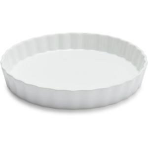 Sur La Table Porcelain Quiche & Tart Dish – 9.8″ Round Baking Dish with 40.6 oz Capacity, Non-Porous & Chip-Resistant, Oven, Freezer & Microwave, Elegant Table Serveware