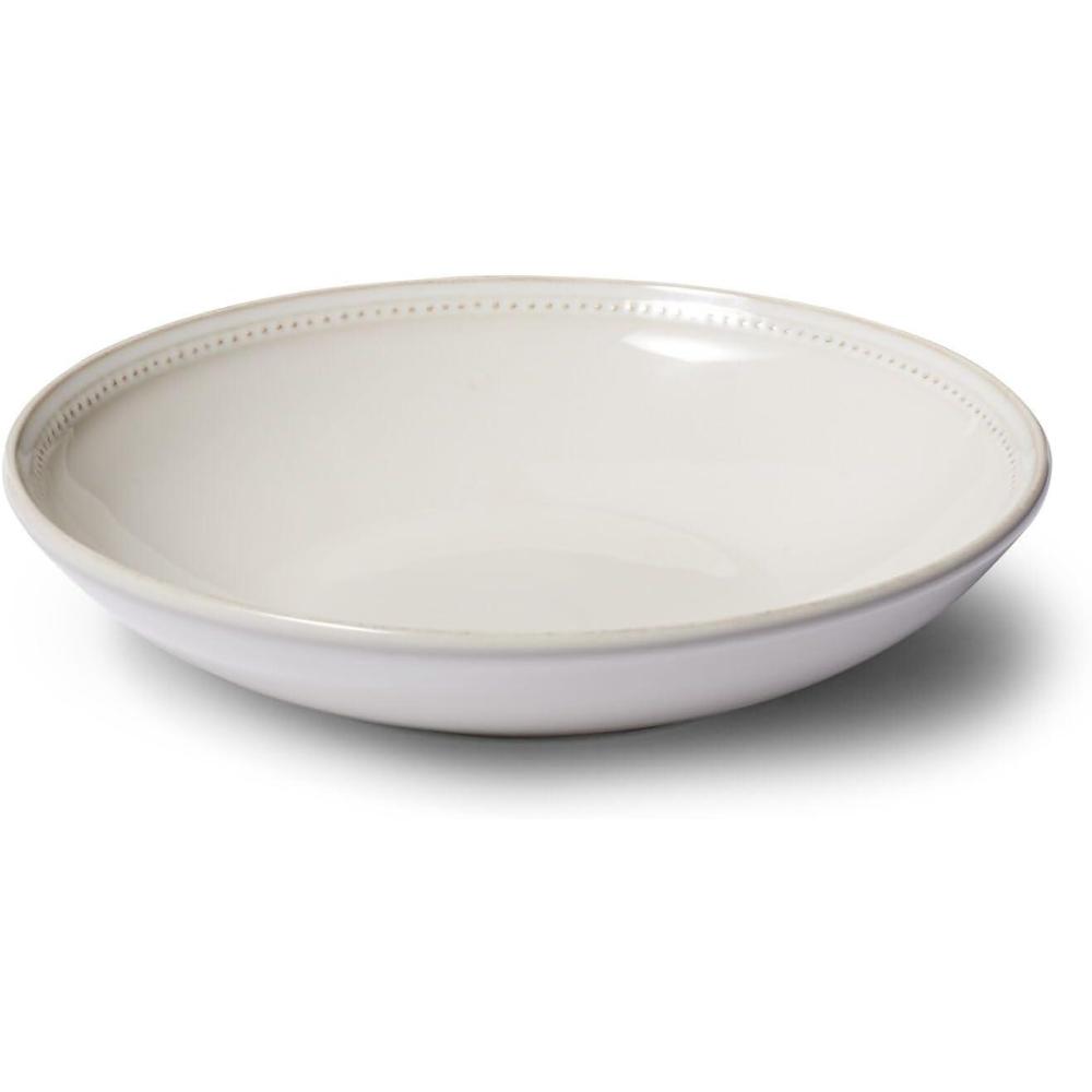 imageSur La Table Pearl Pasta Bowl White Raised Dot Border Stoneware Bowl for Pasta Salads and Grain Dishes
