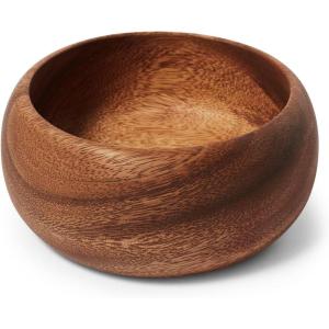 Sur La Table Acacia Wood Curved Salad Bowl
