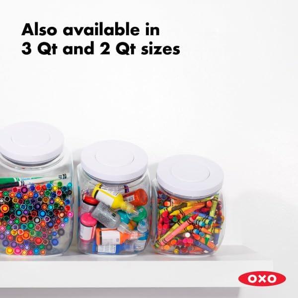 imageOXO Good Grips 50 Qt POP Large Cookie Jar Airtight Food Storage for Cookies and MoreLarge Jar 5 Qt