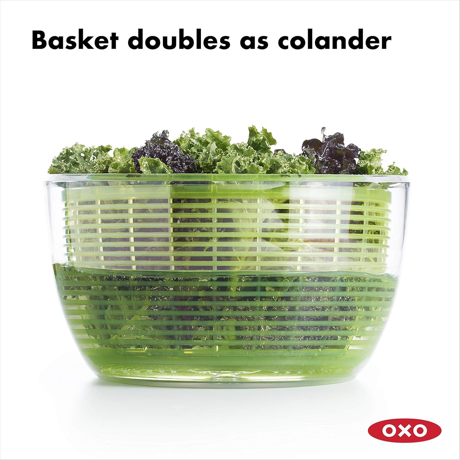 imageOXO Good Grips Little Salad amp Herb Salad Spinner Fruit Washer and Lettuce SpinnerGreen