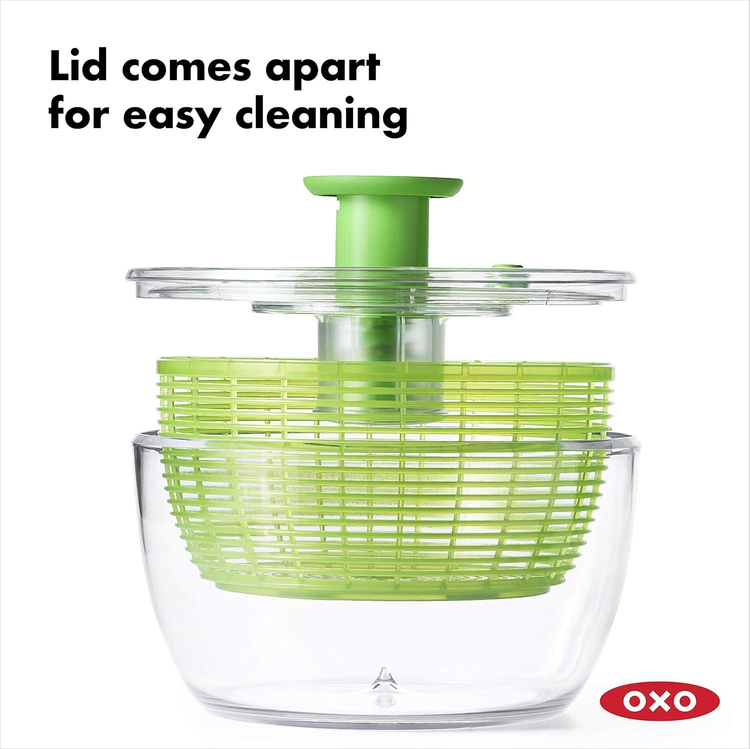 imageOXO Good Grips Little Salad amp Herb Salad Spinner Fruit Washer and Lettuce SpinnerGreen