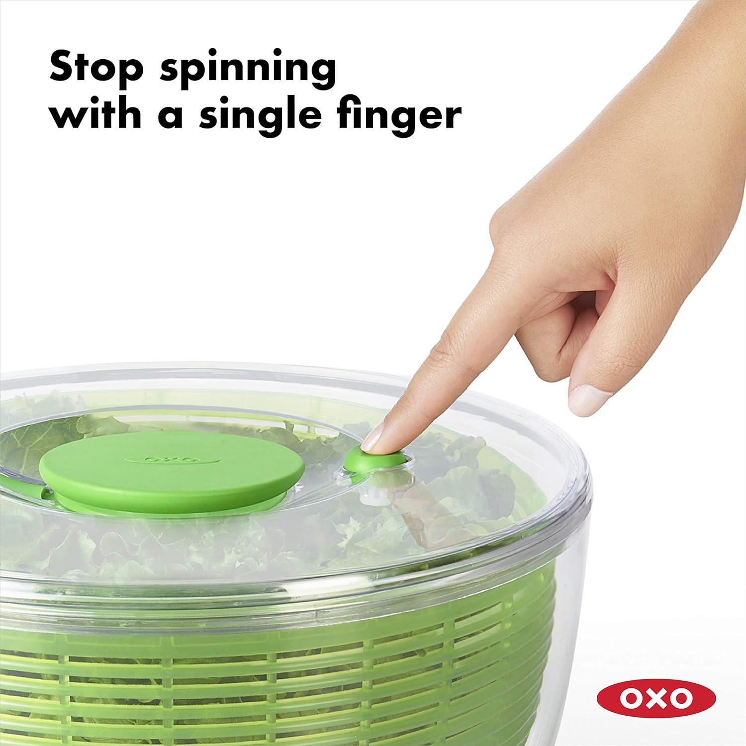imageOXO Good Grips Little Salad amp Herb Salad Spinner Fruit Washer and Lettuce SpinnerGreen