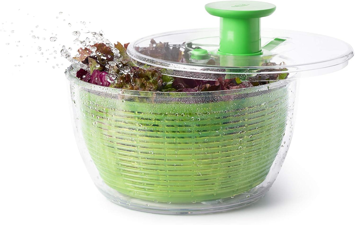 imageOXO Good Grips Little Salad amp Herb Salad Spinner Fruit Washer and Lettuce SpinnerGreen