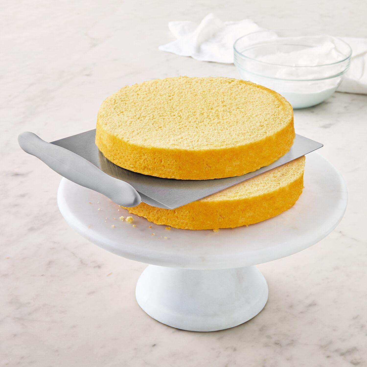 imageSur La Table Cake Lifter Wide Offset Stainless Steel Cake Lifter for Moving Delicate Layers Without Breaking