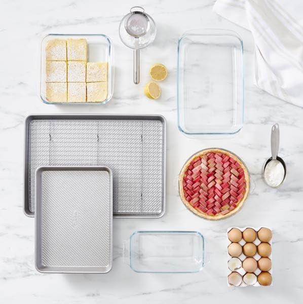 imageSur La Table Glass Pie Dish 9 in Borosilicate SeeThrough Baking Vessel for Fruit Custard and Savory Pies 9 in