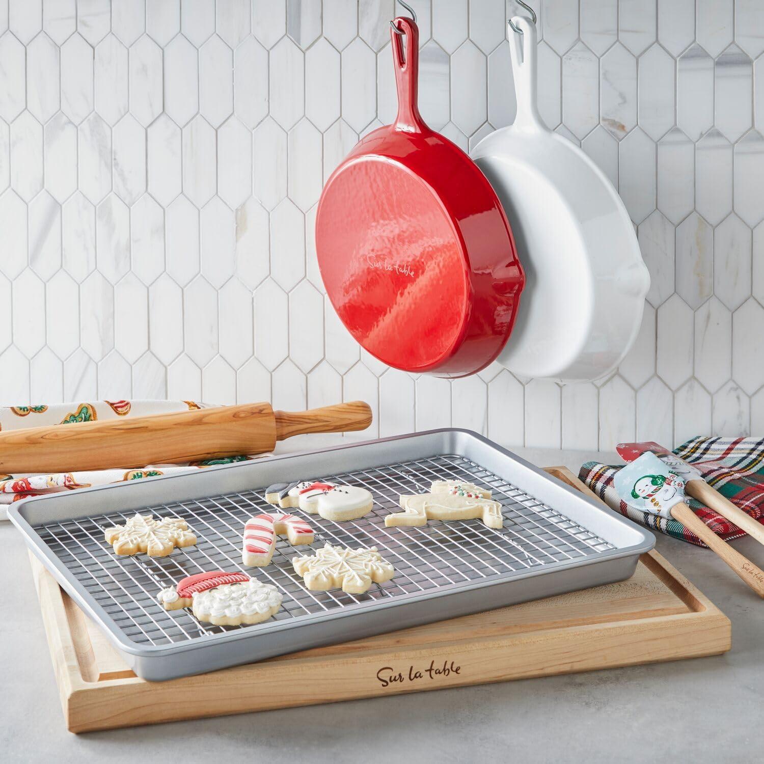imageSur La Table Jelly Roll Pan 1575 x 1075 Aluminized Steel Baking Sheet with Nonstick Silicone Coating Rolled Rims to Resist Warping Durable amp EasyRelease for Cookies Cakes amp More