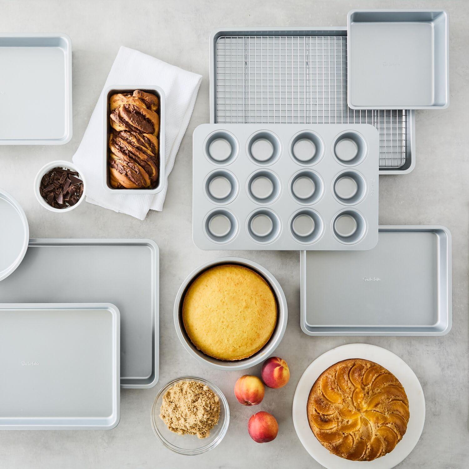 imageSur La Table Jelly Roll Pan 1575 x 1075 Aluminized Steel Baking Sheet with Nonstick Silicone Coating Rolled Rims to Resist Warping Durable amp EasyRelease for Cookies Cakes amp More