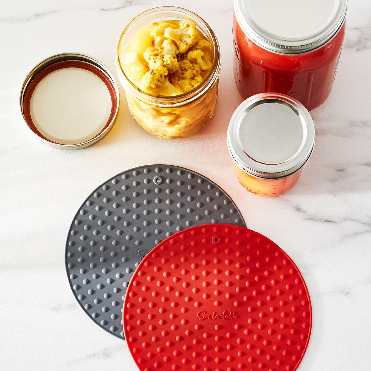 imageSur La Table Silicone Jar Openers Set of 2 Flexible Grip Pads for Stubborn Lids on Jars Bottles and Containers Set of 2
