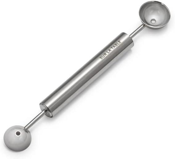 imageSur La Table Stainless Steel Dual Melon Baller DoubleEnded Ball Scoop in Two Sizes for Melons Butter and Decorative Presentations