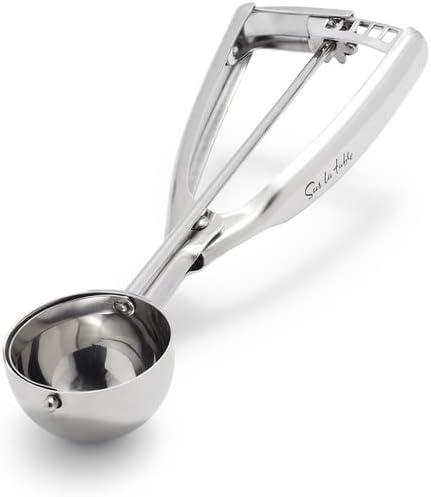 imageSur La Table Stainless Steel Ice Cream Scooper Sturdy 188 Stainless Steel Scoop for Clean Round Frozen Treats Servings