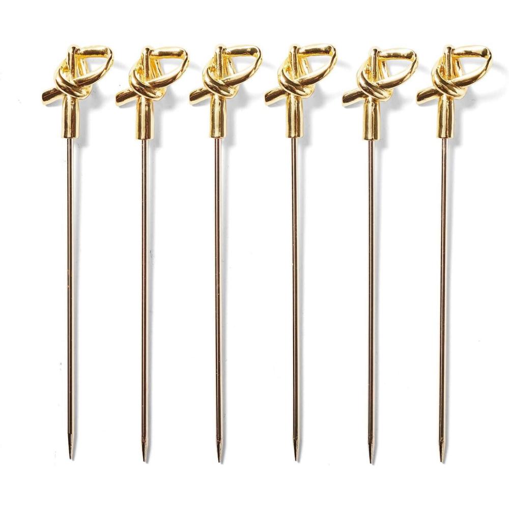 imageSur La Table Bamboo Knot Cocktail Picks Set of 6 Gold