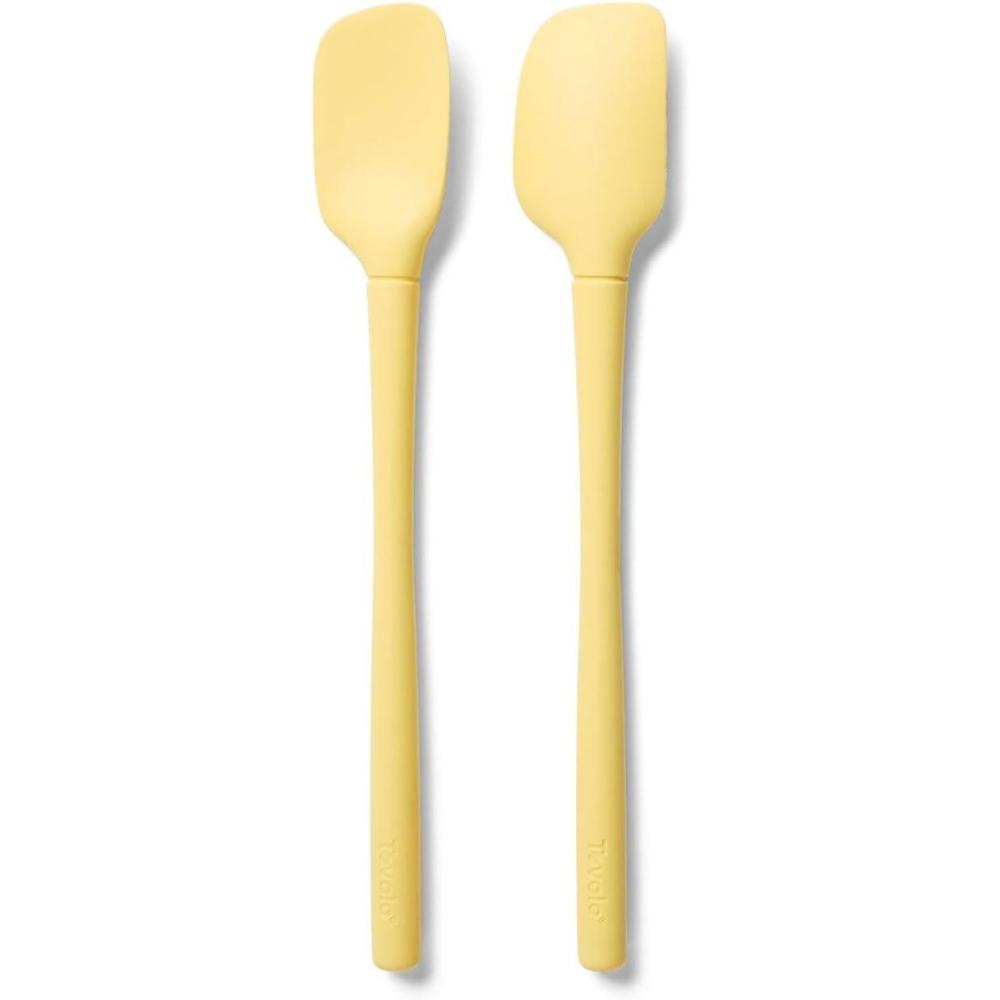 imageSur La Table FlexCore Mini Silicone Spatula and Spatula Spoon Blue Compact FlexCore Tools with Stainless Steel Handles for Small Pans and Jars Set of 2Butter
