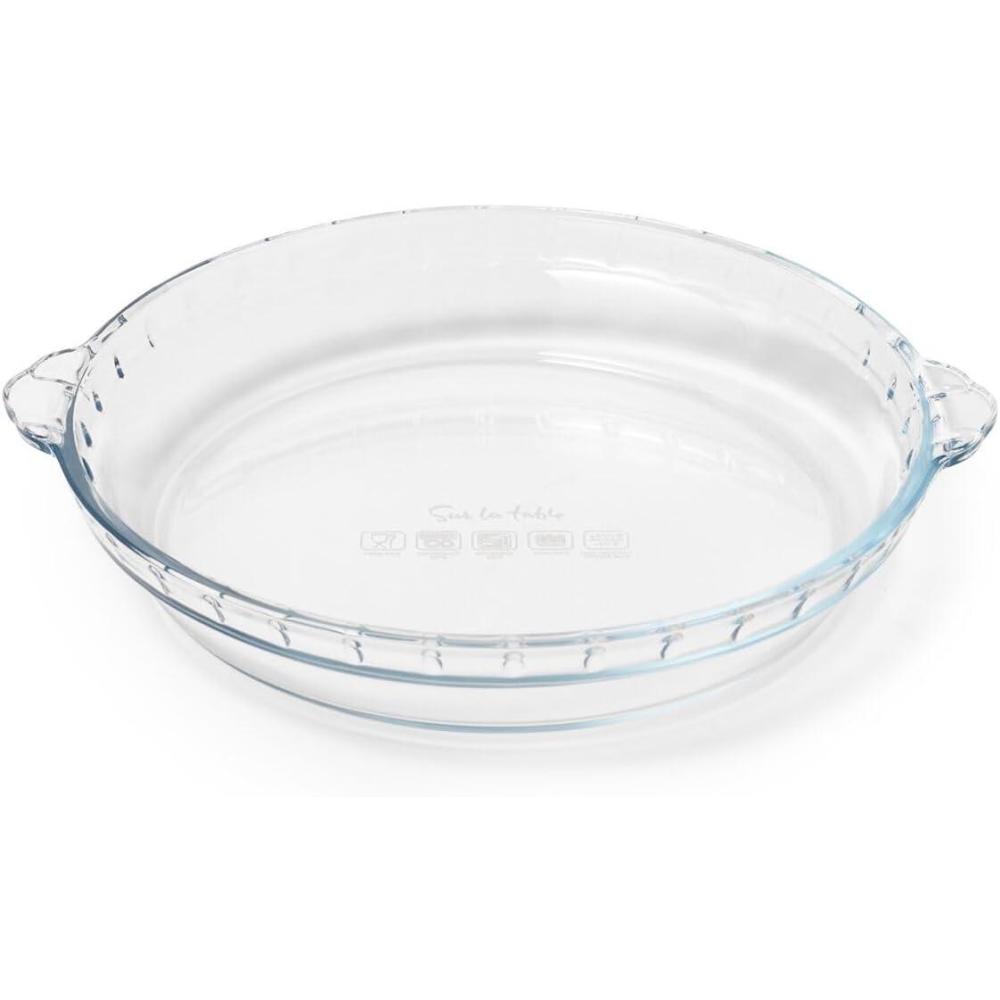 imageSur La Table Glass Pie Dish 9 in Borosilicate SeeThrough Baking Vessel for Fruit Custard and Savory Pies 9 in