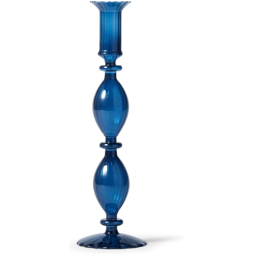 imageSur La Table Glass Taper Candle Holder 105 Navy