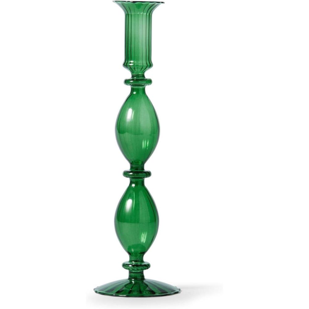 imageSur La Table Glass Taper Candle Holder Emerald Green Elegant Emerald Glass Stem Holder for Standard Taper Candles 105 in