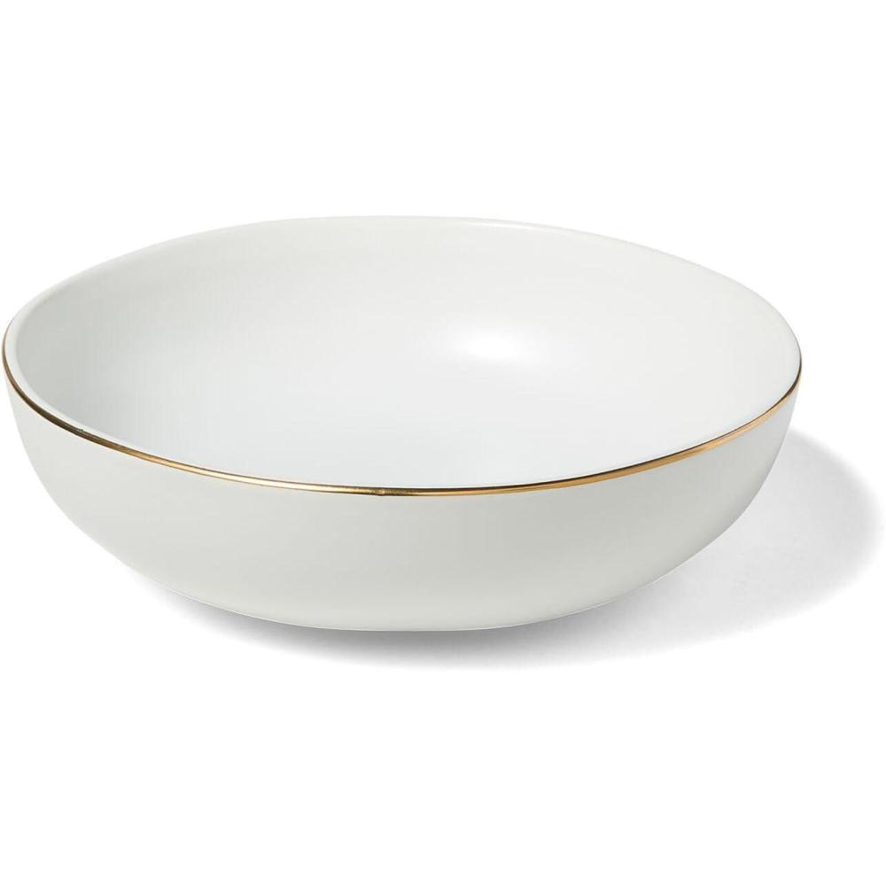 imageSur La Table Gold Rimmed Pasta Bowl White