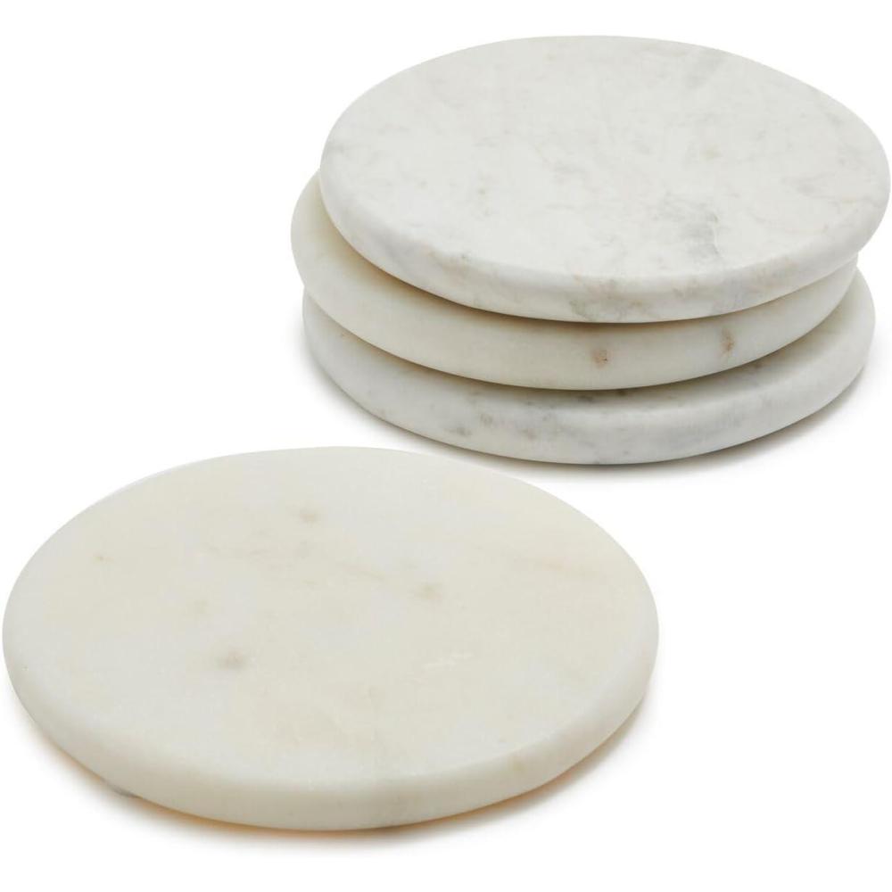 imageSur La Table Marble Coasters Set of 4 White
