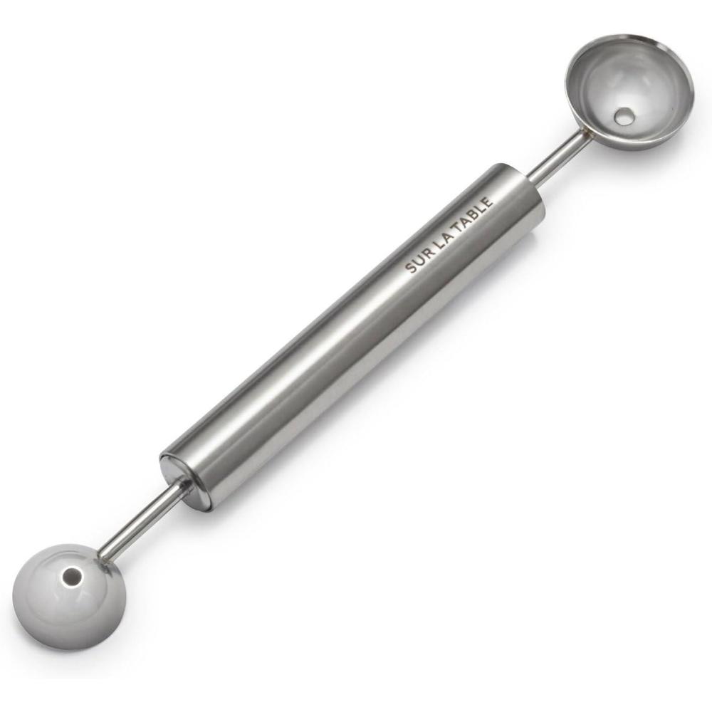 imageSur La Table Stainless Steel Dual Melon Baller DoubleEnded Ball Scoop in Two Sizes for Melons Butter and Decorative Presentations