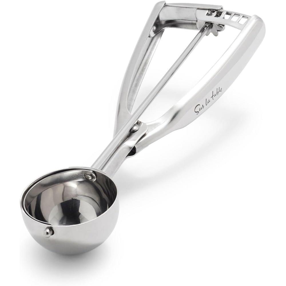 imageSur La Table Stainless Steel Ice Cream Scooper Sturdy 188 Stainless Steel Scoop for Clean Round Frozen Treats Servings