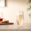 Bodum Skal Chardonnay Glass, Double Wall, High-Heat Borosilicate Glass, Set of 2(Clear)