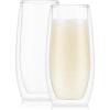 Bodum Skal Chardonnay Glass, Double Wall, High-Heat Borosilicate Glass, Set of 2(Clear)