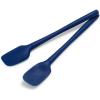 Sur La Table Flex-Core Mini Silicone Spatula and Spatula Spoon, Blue, Compact Flex-Core Tools with Stainless Steel Handles for Small Pans and Jars, Set of 2(Blue)