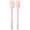 Sur La Table Flex-Core Mini Silicone Spatula and Spatula Spoon, Blue, Compact Flex-Core Tools with Stainless Steel Handles for Small Pans and Jars, Set of 2(Light Pink)