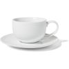 Sur La Table Porcelain Espresso Cup and Saucer Set – 8 oz Modern Coffee Demitasse with Sleek White Finish, Durable Café-Style Drinkware, Dishwasher and Microwave