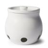 Sur La Table Porcelain Garlic Keeper, Vented White Lidded Jar for Keeping Fresh Garlic Ready on the Counter