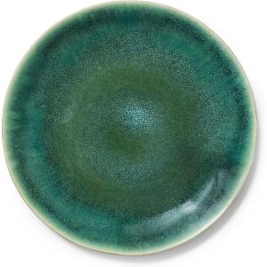 Sur La Table Cloud Dinner Plate, Emerald Green, Handcrafted Stoneware with Organic Cloud-Form Edge for Everyday Dining