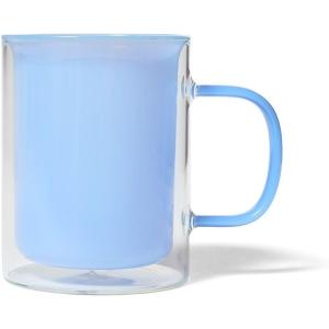 Sur La Table Colored Double-Wall Mug, Light Blue