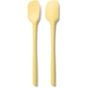 Sur La Table Flex-Core Mini Silicone Spatula and Spatula Spoon, Blue, Compact Flex-Core Tools with Stainless Steel Handles for Small Pans and Jars, Set of 2(Butter)
